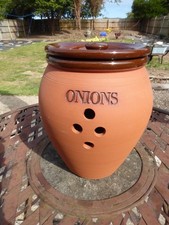 Pottery ONIONS Container