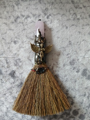 Crystal witch broom with - broom, 7"