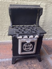 Vintage Miniature Old Fashioned Cast Iron Blue Bird Gas Stove