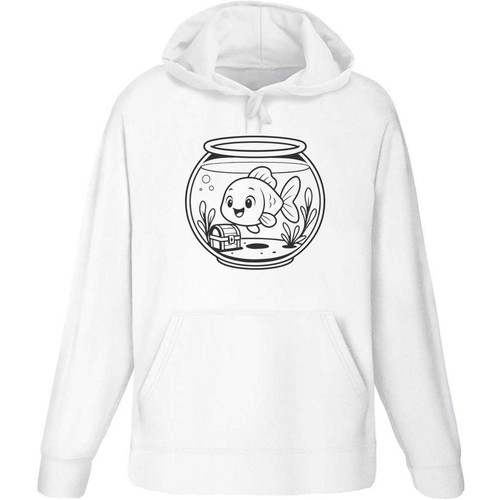 Goldfish bowl adult hoodie - 'goldfish, bowl'