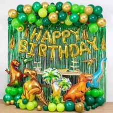 113Pcs Dinosaur Foil Balloons
