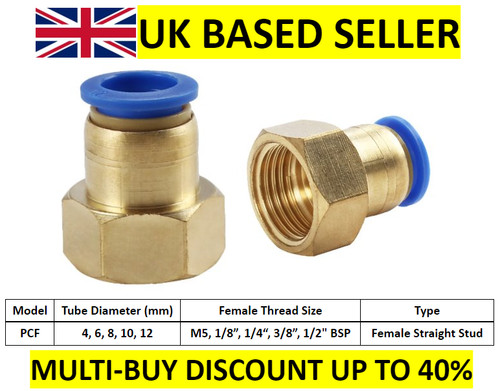 Pneumatic push fitting air - push, in
