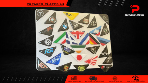Number plate corner badges - number,