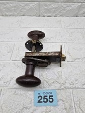 1930s Art Deco Iris Bakelite Door Knobs With Thumb Latch Lock Bathroom #255