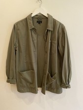 Topshop Women’s Khaki Utility Button Up Shacket Size 16