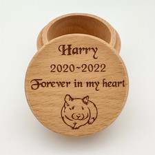 Personalised Engraved Pet Memorial Ashes Fur Keepsake Urn Casket Box Hamster
