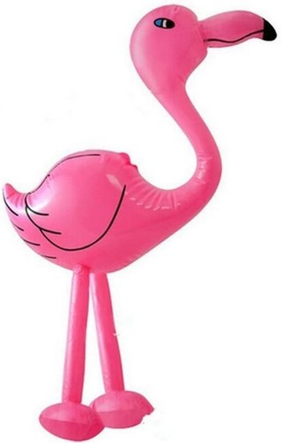 Pink inflatable flamingo toy - flamingo,