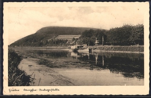 Postcard höxter steamer - höxter,,