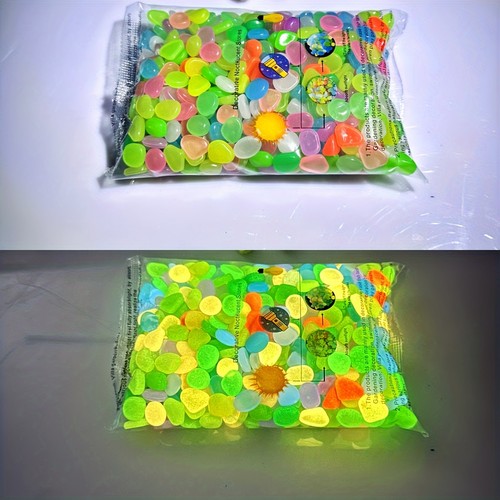 100pcs glow the dark stones - dark,