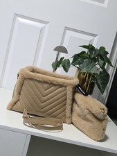 Dune London beige faux fur