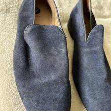 H By Hudson Ser01 Suede Slip-on Loafers Shoes Navy uk 7 eu 41, Paw Print Rare