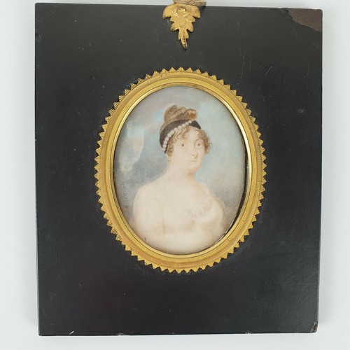 Antique portrait miniature - antique, of