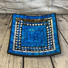 25cm Blue Square Mosaic