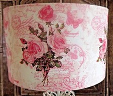Rose script postcard pink lamp