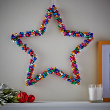 Wilko Joy Mini Bells Star Wreath Multi Colour Christmas Decoration