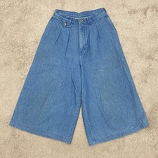 Vintage 80s Orvis Denim Culottes Women’s W26 US 8 High Rise Wide Leg Jorts USA