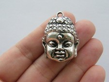 8 Buddha charms antique silver tone R53