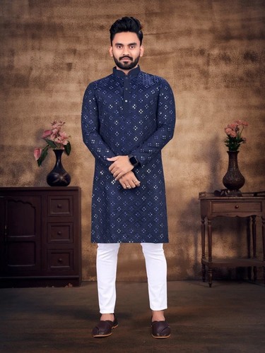 Indian blue men kurta - men, set