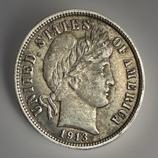 US, Silver Dime 1913 Grade EF