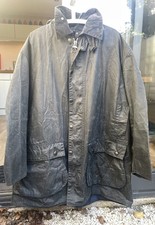 Barbour Vintage A205 Border Wax Waterproof Country Navy Jacket Coat Size C 48
