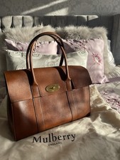 Genuine Mulberry Oak Brown Leather Bayswater Large Womens Shoulder Handbag Bag