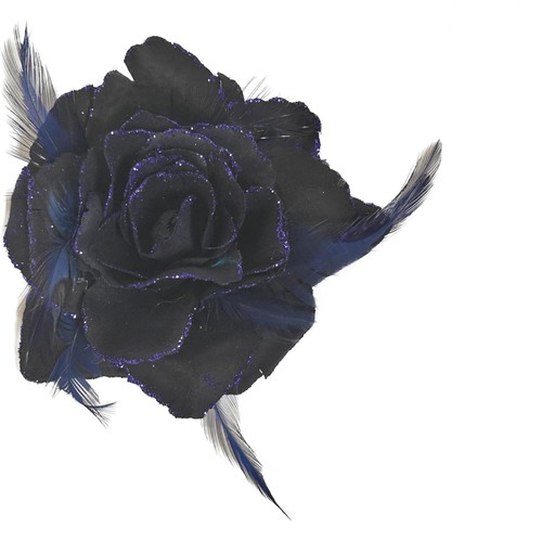 Navy blue rose fascinator - rose,