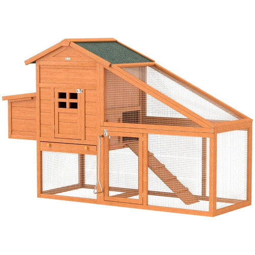 Wooden chicken coop run - chicken,