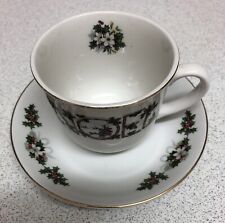 Cup and Saucer NOEL by Wood & Sons Vintage Christmas England