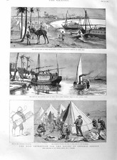 Old Antique Print 1884 General