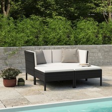 Garden Furniture Set Black and
