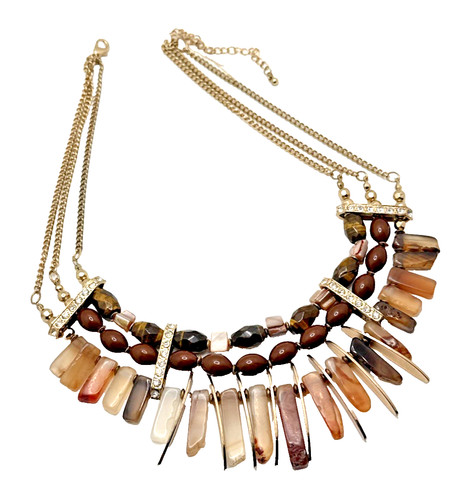 Vintage tribal bib necklace - tribal,