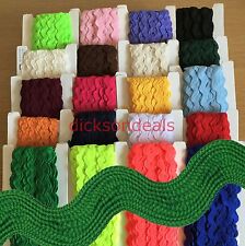 Jumbo Large Ric Rac Zig Zag Braid Trim 100% Polyester 20 Colours Per 3m Lengths