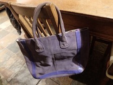 "GAP" Suede/Patent Purple Leather Tote Bag