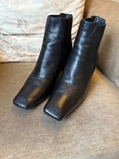 Miista Soft Leather Black Ankle Boots Block Heel 39