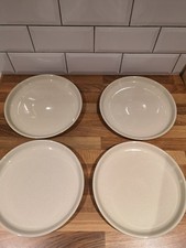 4 X Denby Linen Medium Coupe Dinner Plate