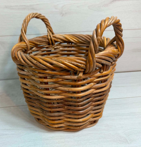 Wicker storage basket round - storage,