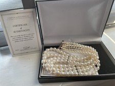 Vtg Compton and Woodhouse 4  Pearl Collar Necklace Sterling Silver clasp 