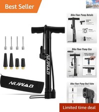 Portable Multi-Purpose Bike Floor Pump - Dual Valve, Lightweight & Durable