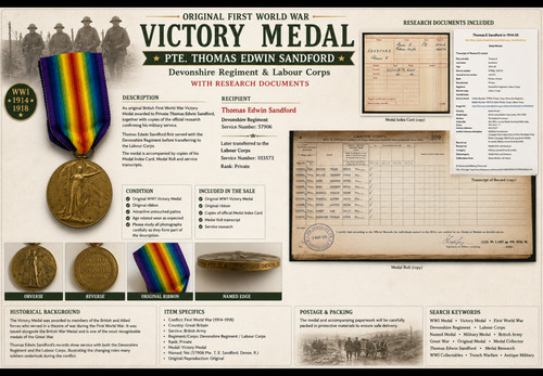 Ww1 victory medal thomas edwin - ww1,