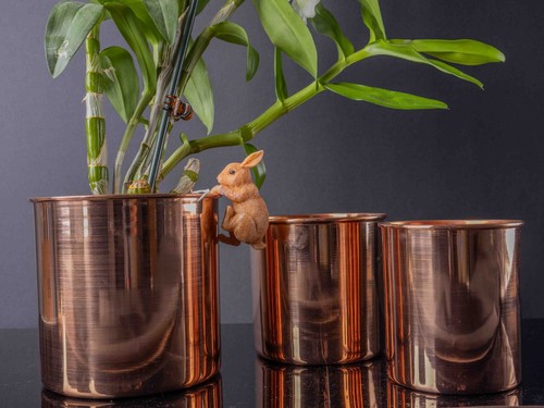 French flowers copper planter - flowers,