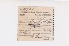 Northwich Rural District Council 1917 Water Supplied to House Receipt Ref 36013