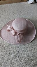 Ladies wide brim hat for a wedding or special occasion, dusky pink.