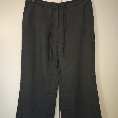 Black linen trousers size - tu,