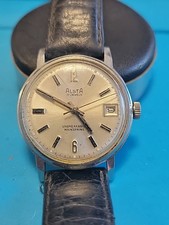 Alsta Vintage Watch Unbreakable Mainspring. Date Aperture. 17 Jewels.