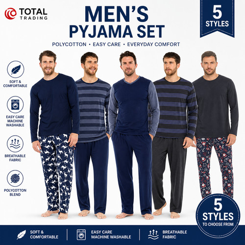 Mens pyjama long sleeve top - pyjama,