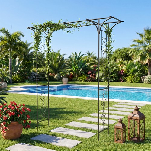 Wide garden arch - garden, metal