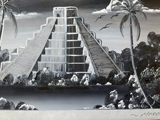 Chichen Itza Painted Tile MEXICO 2007 Mexican Mayan Pyramid El Castillo TEMPLE