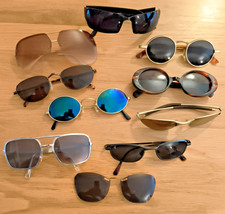 Collection of Modern Vintage Retro Sunglasses, EA, CK,  x 9, Clipons, Cases