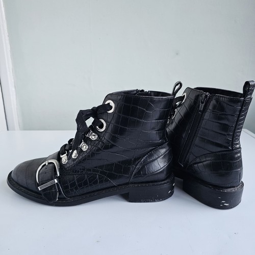 Faith black croc design biker - black,