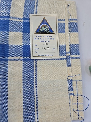Vintage swedish linen fabric - swedish,